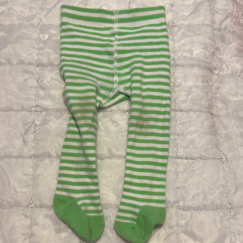 Carter's Green and White Baby Leggings